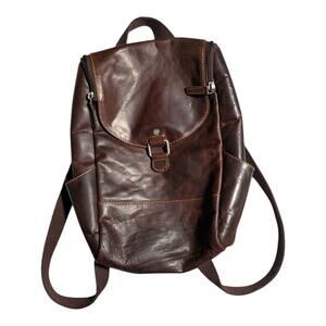 Jack Georges Voyager 7137 Brown Buffalo Leather Convertible Top Flap Backpack